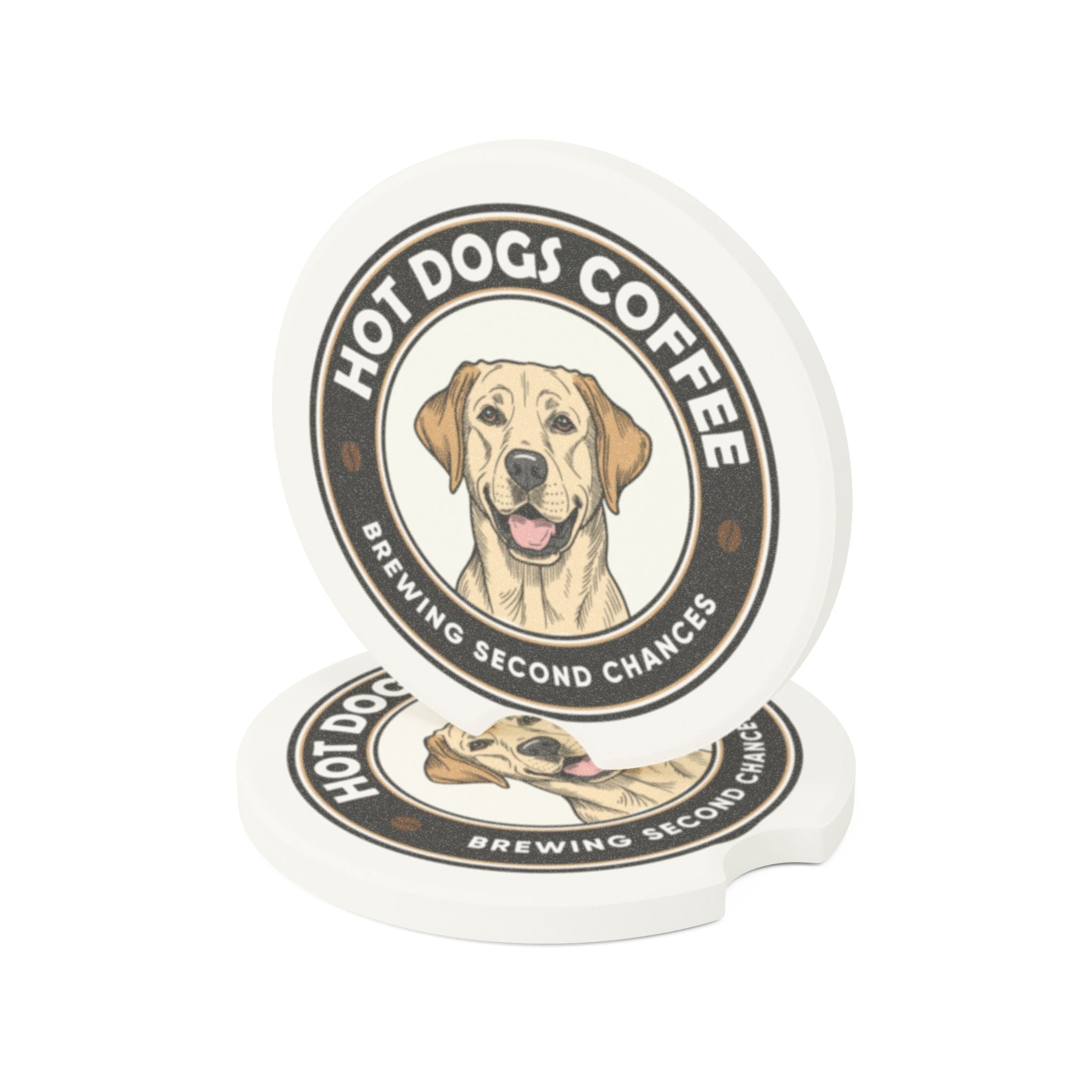 Car Coasters — "Brewing Second Chances" Set of 2 Soapstone Coasters