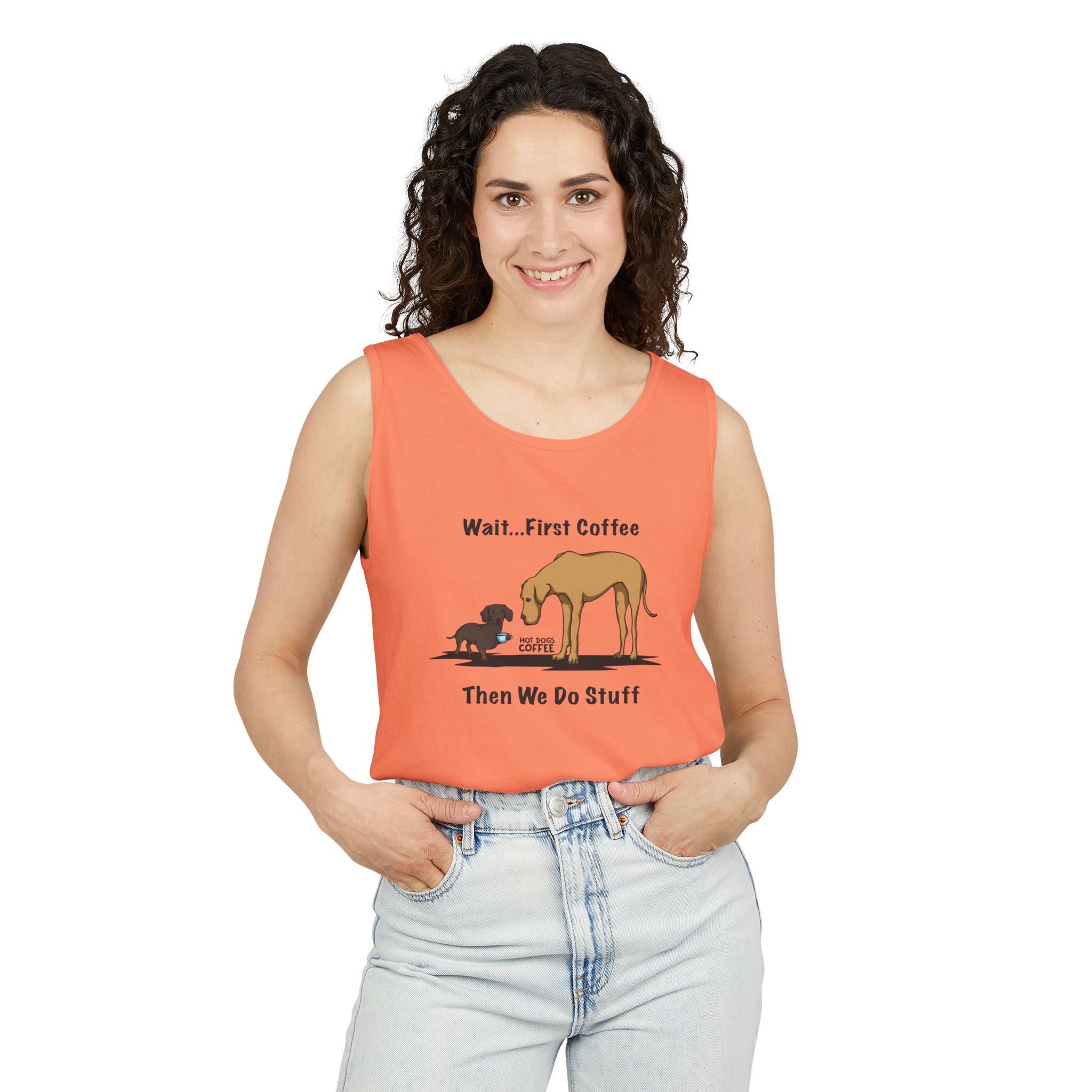 Tank Top — Wait... First Coffee Unisex Tank