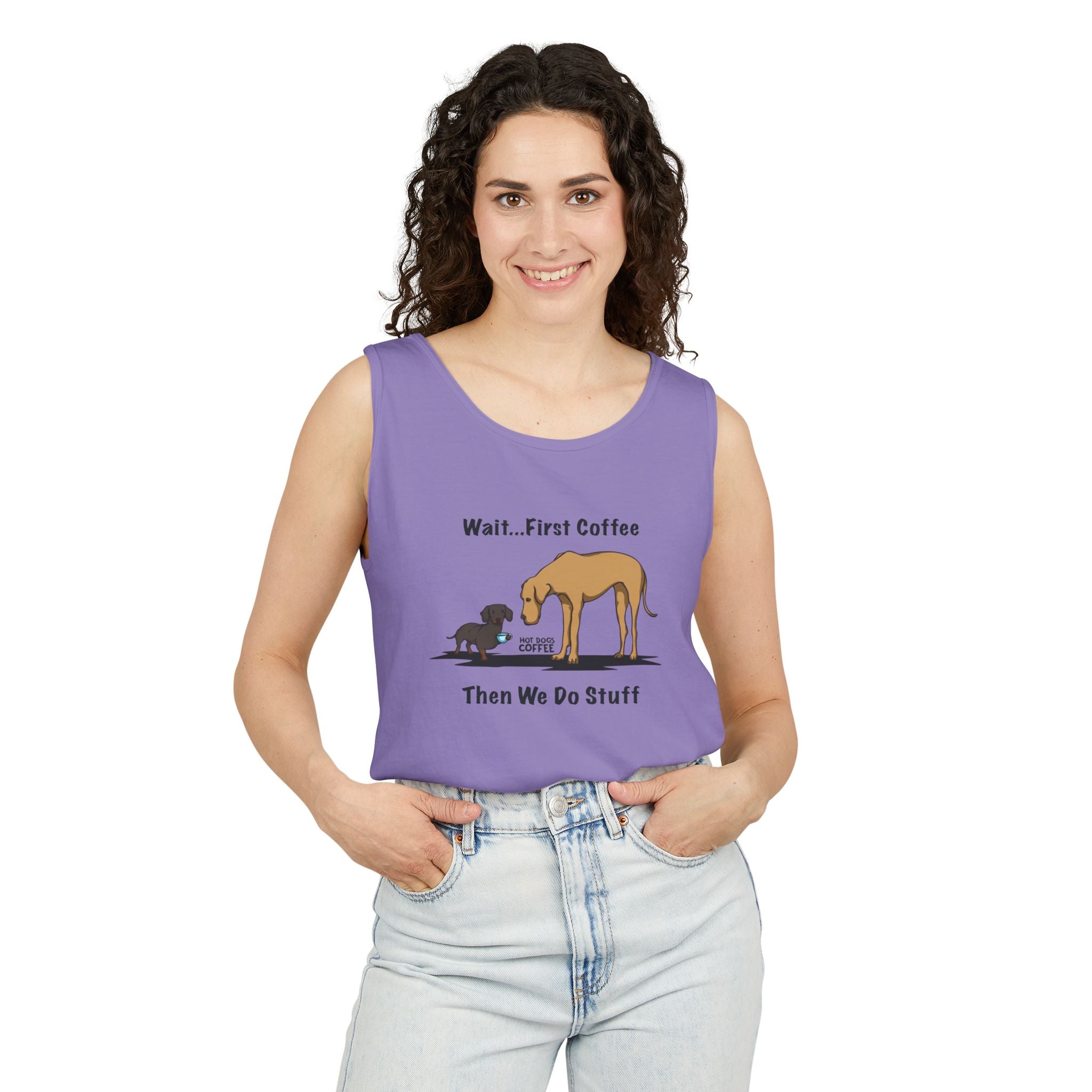 Tank Top — Wait... First Coffee Unisex Tank