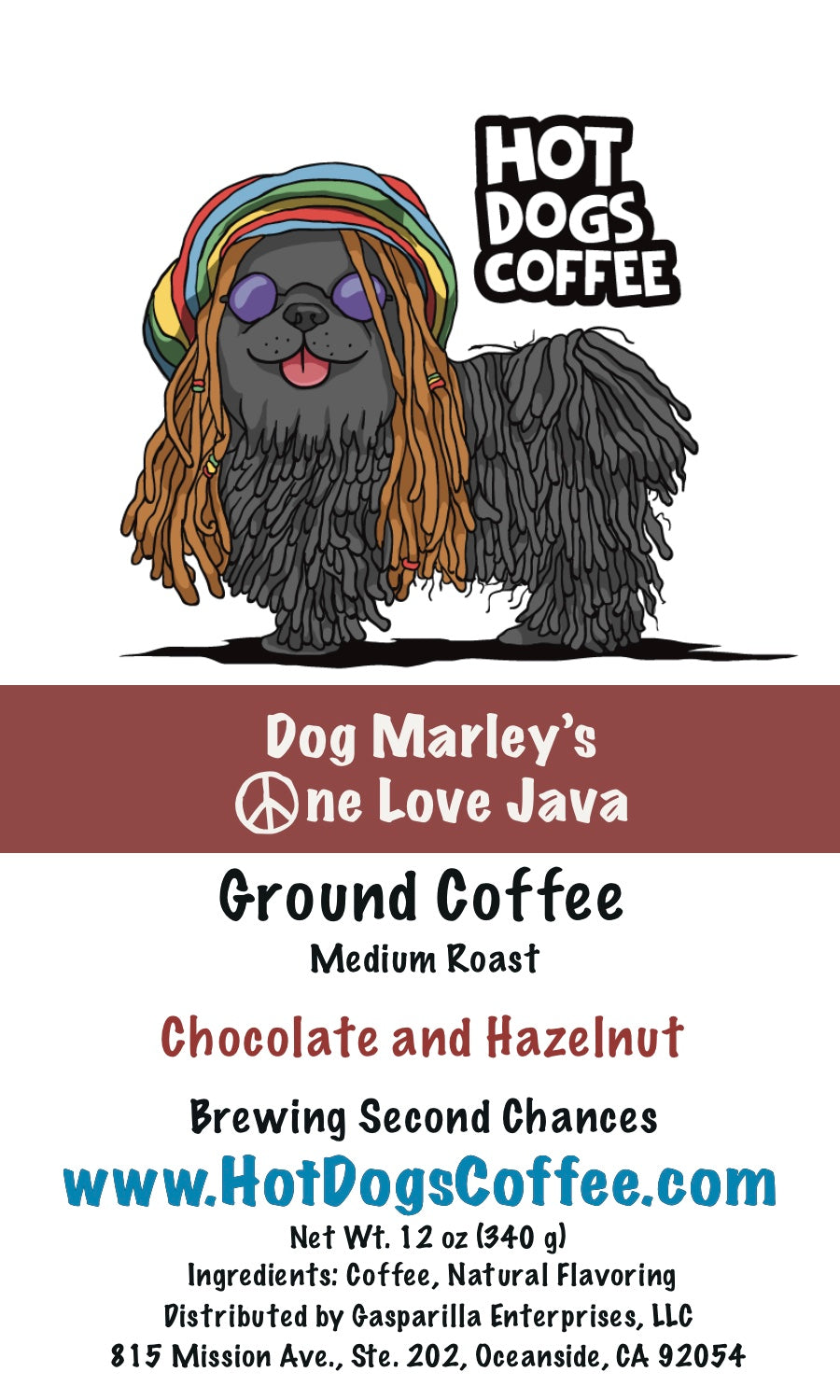 Dog Marley's One Love Java - Chocolate and Hazelnut Coffee